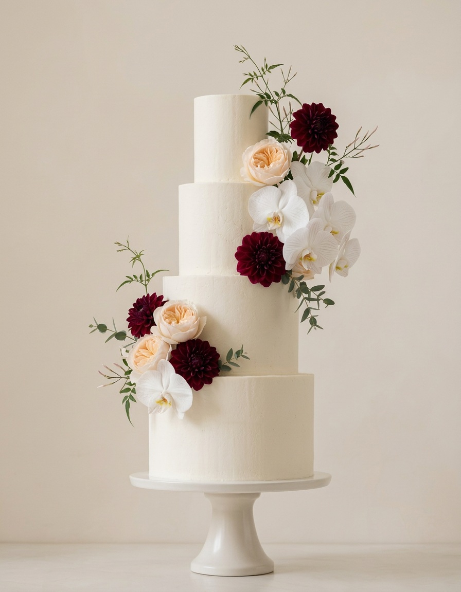 Textured wedding cake